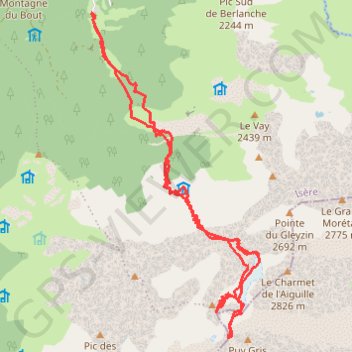 Itinéraire Pointe de Comberousse (Belledonne), distance, dénivelé, altitude, carte, profil, trace GPS