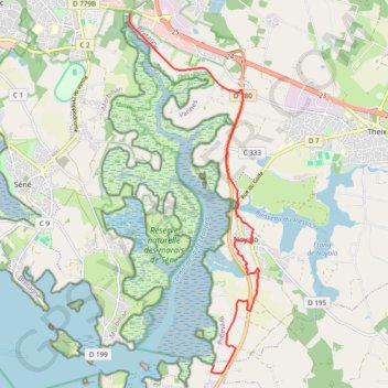 Itinéraire Tour du Golfe du Morbihan - Noyalo, Theix, distance, dénivelé, altitude, carte, profil, trace GPS