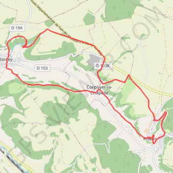 Itinéraire Darcey Frolois (manureva), distance, dénivelé, altitude, carte, profil, trace GPS