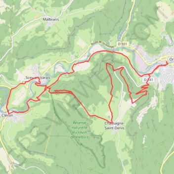 Itinéraire De Cléron à Chassagne-Saint-Denis via Castel Saint-Denis - Ornans, distance, dénivelé, altitude, carte, profil, trace GPS