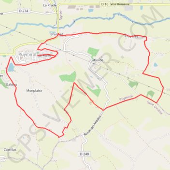 Itinéraire La bastide de Puymirol, distance, dénivelé, altitude, carte, profil, trace GPS
