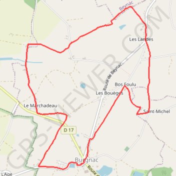Itinéraire RANDO Burgnac, distance, dénivelé, altitude, carte, profil, trace GPS