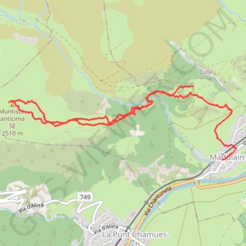 Itinéraire Piz Muntische, distance, dénivelé, altitude, carte, profil, trace GPS