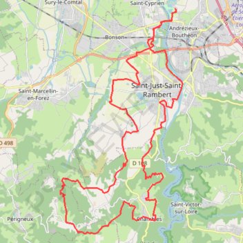 Itinéraire Envolée Verte - Andrézieux-Bouthéon, distance, dénivelé, altitude, carte, profil, trace GPS