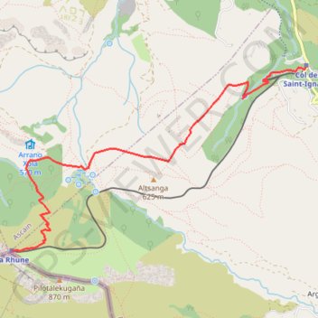 Itinéraire La Rhune col de Saint-Ignace, distance, dénivelé, altitude, carte, profil, trace GPS