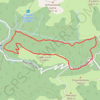 Itinéraire Iraty Hegixuria, distance, dénivelé, altitude, carte, profil, trace GPS