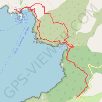 Itinéraire Corse Girolata du col de la croix, distance, dénivelé, altitude, carte, profil, trace GPS