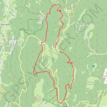 Itinéraire Forêt de Lente Montagne de Pélandré (Vercors), distance, dénivelé, altitude, carte, profil, trace GPS