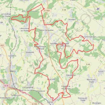 Itinéraire La Gauloisienne - Mortefontaine-en-Thelle, distance, dénivelé, altitude, carte, profil, trace GPS