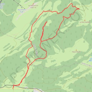 Itinéraire Col de la Givrine - Cabane du Carroz, distance, dénivelé, altitude, carte, profil, trace GPS