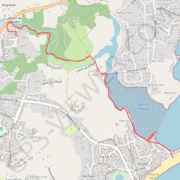 Itinéraire Balade de Penfoulic au Cap Coz, distance, dénivelé, altitude, carte, profil, trace GPS