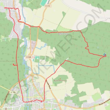 Itinéraire Randonnée pédestre à Moigny-sur-Ecole, distance, dénivelé, altitude, carte, profil, trace GPS