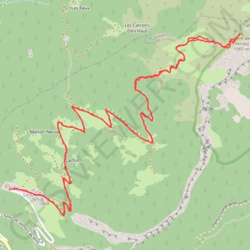 Itinéraire Dent de Verreu, distance, dénivelé, altitude, carte, profil, trace GPS