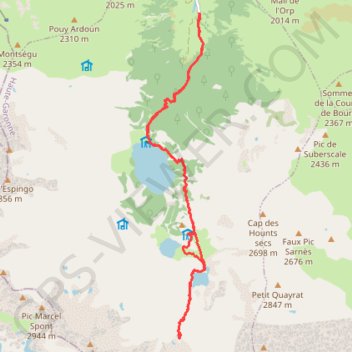 Itinéraire Cirque d'espingo, distance, dénivelé, altitude, carte, profil, trace GPS