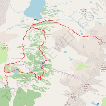 Itinéraire Carlit - Ascension du Carlit par le Lanoux, distance, dénivelé, altitude, carte, profil, trace GPS