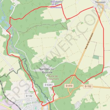 Itinéraire Tousson, distance, dénivelé, altitude, carte, profil, trace GPS