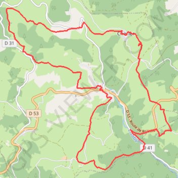 Itinéraire Les Moulins-Cherrier, La Salette, Le Point du Jour (42), distance, dénivelé, altitude, carte, profil, trace GPS