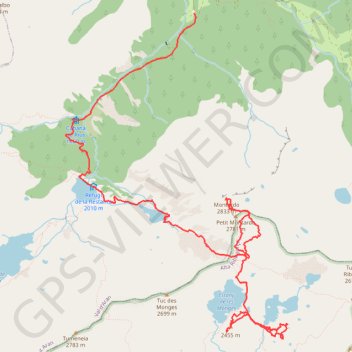 Itinéraire Lacs d'Aigüestortes J5 ascension du Montardo et retour par restanca, distance, dénivelé, altitude, carte, profil, trace GPS