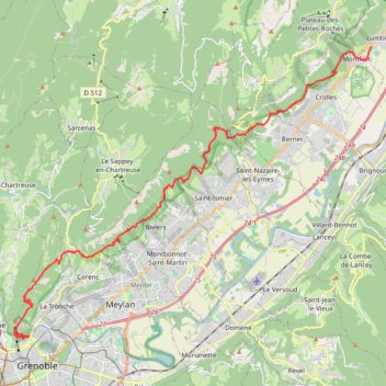 Itinéraire trail grésivaudan, distance, dénivelé, altitude, carte, profil, trace GPS