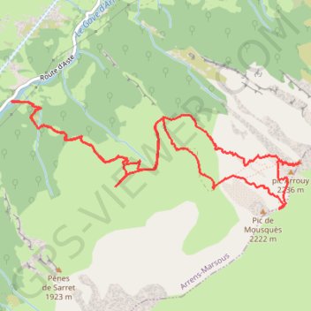 Itinéraire Pic du Midi d'Arrens, distance, dénivelé, altitude, carte, profil, trace GPS