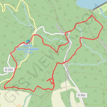Itinéraire Loubatière-Eoliennes, distance, dénivelé, altitude, carte, profil, trace GPS