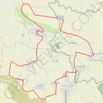 Itinéraire De Vinzelles à Circoux, distance, dénivelé, altitude, carte, profil, trace GPS