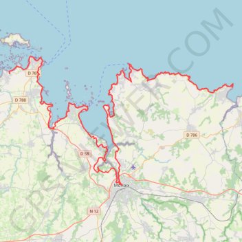 Itinéraire GR34 De Locquirec à Santec (Finistère) (2020), distance, dénivelé, altitude, carte, profil, trace GPS