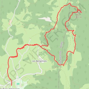 Itinéraire Plan d'Hotonnes, distance, dénivelé, altitude, carte, profil, trace GPS