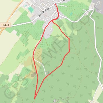 Itinéraire Monts de Gy - Le Bois de Natoy, distance, dénivelé, altitude, carte, profil, trace GPS