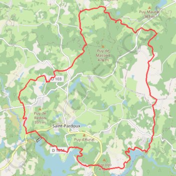 Itinéraire Lac de Saint Pardoux, distance, dénivelé, altitude, carte, profil, trace GPS
