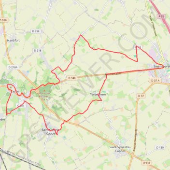 Itinéraire Les Moulins de Flandre - Sainteenvoorde, distance, dénivelé, altitude, carte, profil, trace GPS