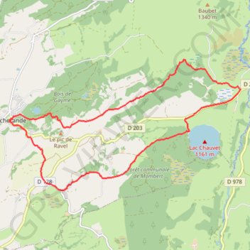 Itinéraire Sancy - Lac Chauvet - Secteur Picherande, distance, dénivelé, altitude, carte, profil, trace GPS