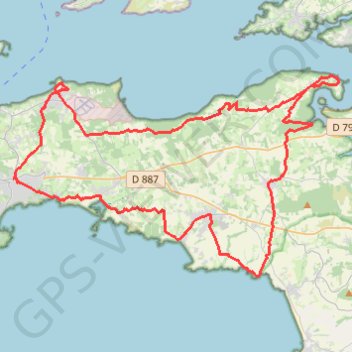 Itinéraire Troad Ar Runiou - Circuit des Collines - Crozon, distance, dénivelé, altitude, carte, profil, trace GPS