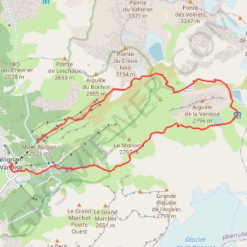 Itinéraire Laacs et refuge de la Vanoise, distance, dénivelé, altitude, carte, profil, trace GPS
