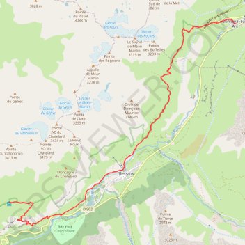 Itinéraire Le tour de Méan Martin, distance, dénivelé, altitude, carte, profil, trace GPS