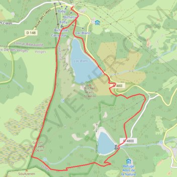 Itinéraire Col du calvaire - Lac noir - Lac blanc, distance, dénivelé, altitude, carte, profil, trace GPS