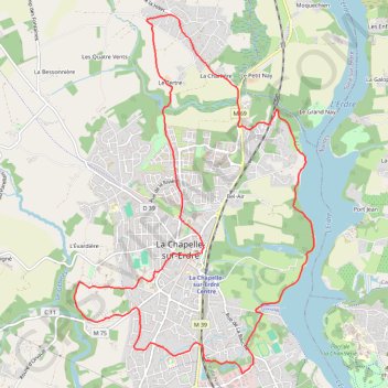 Itinéraire Mouline - bord de l'Erdre, distance, dénivelé, altitude, carte, profil, trace GPS