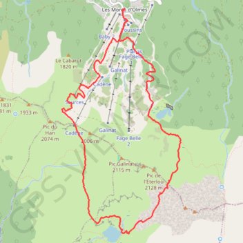 Itinéraire Etang d'Appy par les Monts d'Olmes, distance, dénivelé, altitude, carte, profil, trace GPS