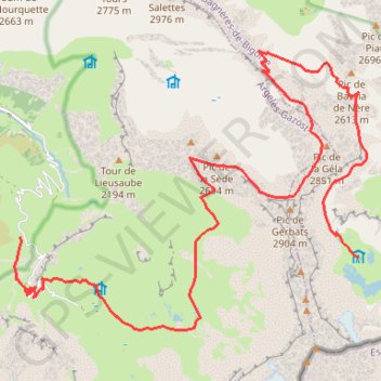 Itinéraire Maillet-Sède-Barroude, distance, dénivelé, altitude, carte, profil, trace GPS