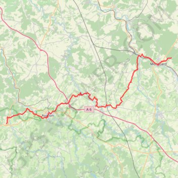 Itinéraire Sentier Fontenay - Vézelay, distance, dénivelé, altitude, carte, profil, trace GPS