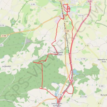 Itinéraire Sées par les chemins et les monts de l'Écouves - Saint-Gervais-du-Perron, distance, dénivelé, altitude, carte, profil, trace GPS
