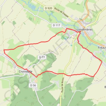 Itinéraire Autour de Londinières, distance, dénivelé, altitude, carte, profil, trace GPS