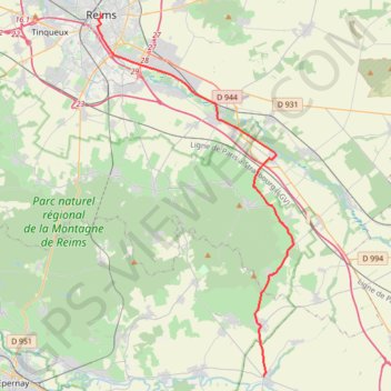 Itinéraire 09 tinqueux - conde 34, distance, dénivelé, altitude, carte, profil, trace GPS