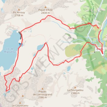 Itinéraire Migouélou en boucle par les lacquets, distance, dénivelé, altitude, carte, profil, trace GPS