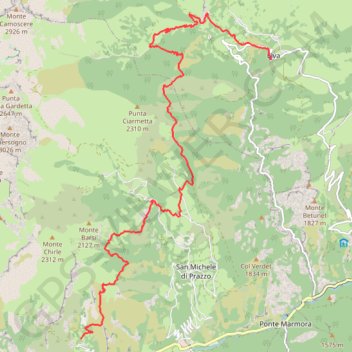 Itinéraire Ussolo - Serre di Val d'Elva, distance, dénivelé, altitude, carte, profil, trace GPS