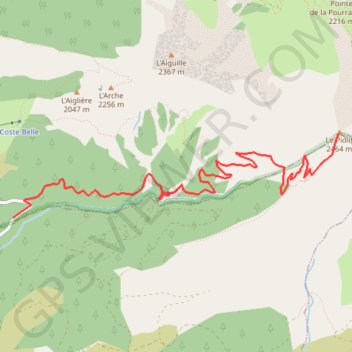 Itinéraire Le piolit, distance, dénivelé, altitude, carte, profil, trace GPS