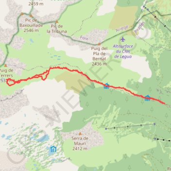 Itinéraire Estany del Diable - Vall de Galba, distance, dénivelé, altitude, carte, profil, trace GPS