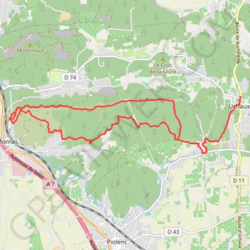 Itinéraire Les crêtes d'Uchaux, distance, dénivelé, altitude, carte, profil, trace GPS