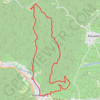 Itinéraire Kaysersberg, Saint-Alexis, distance, dénivelé, altitude, carte, profil, trace GPS