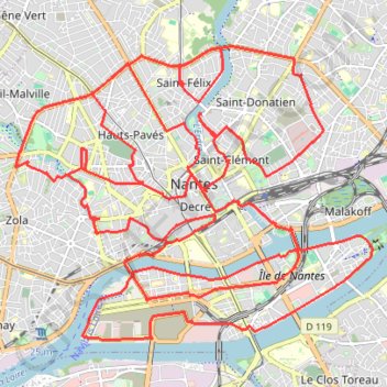 Itinéraire Lofi Girl - Nantes -@Drunning_fr, distance, dénivelé, altitude, carte, profil, trace GPS
